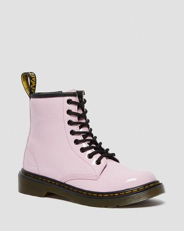Dětské Šněrovací Boty Dr Martens Junior 1460 Lakovaná Læder Růžové | CZ 139RVD